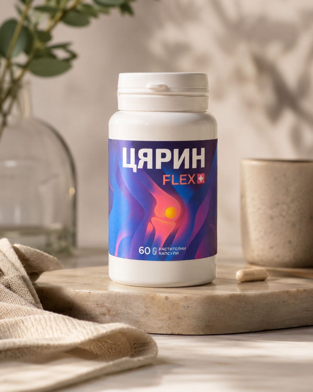 ЦЯРИН FLEX+ растителни капсули за стави и свободно движение